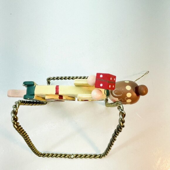 Vintage Whimsical Wooden Angel Gold Wings Handmade Christmas Old Charm Ornament - Picture 10 of 13